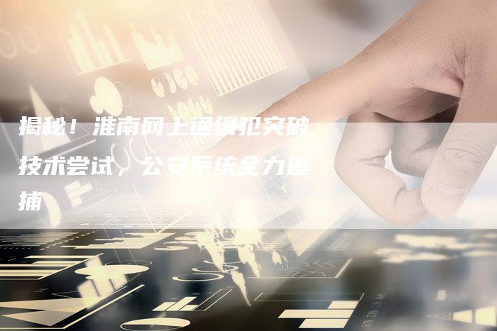 揭秘!淮南网上通缉犯突破技术尝试,公安系统全力追捕-链接买卖平台