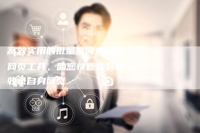 高效实用的批量查询未收录网页工具,助您快速找到并收录自身网页-链接买卖平台